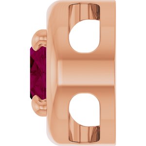 14K Rose Gold 7x5 mm Natural Rhodolite Garnet Solitaire Slide Pendant