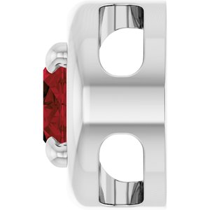 Platinum 7x5 mm Natural Mozambique Garnet Solitaire Slide Pendant