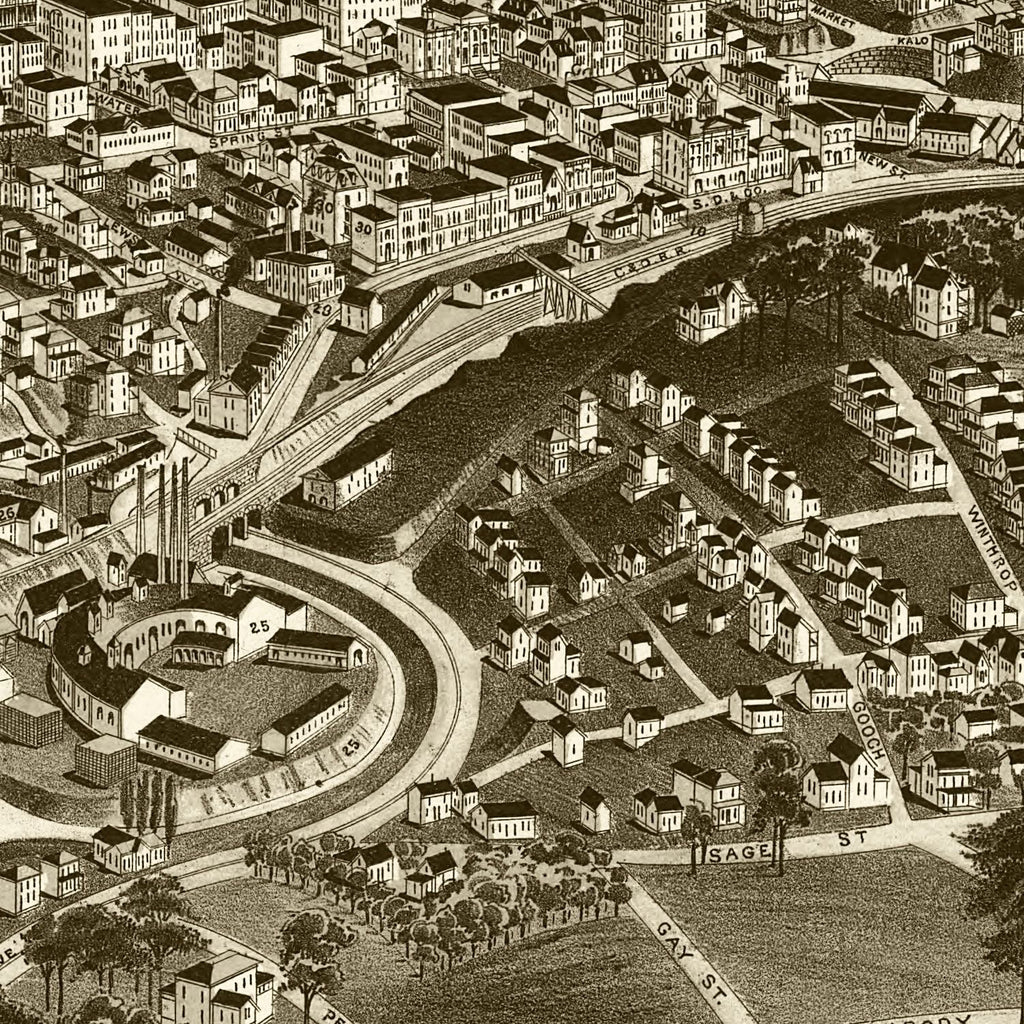 Vintage Map of Staunton, Virginia 1891