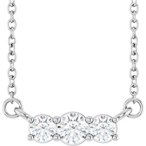 Platinum 1/5 CTW Natural Diamond Three-Stone 18" Necklace
