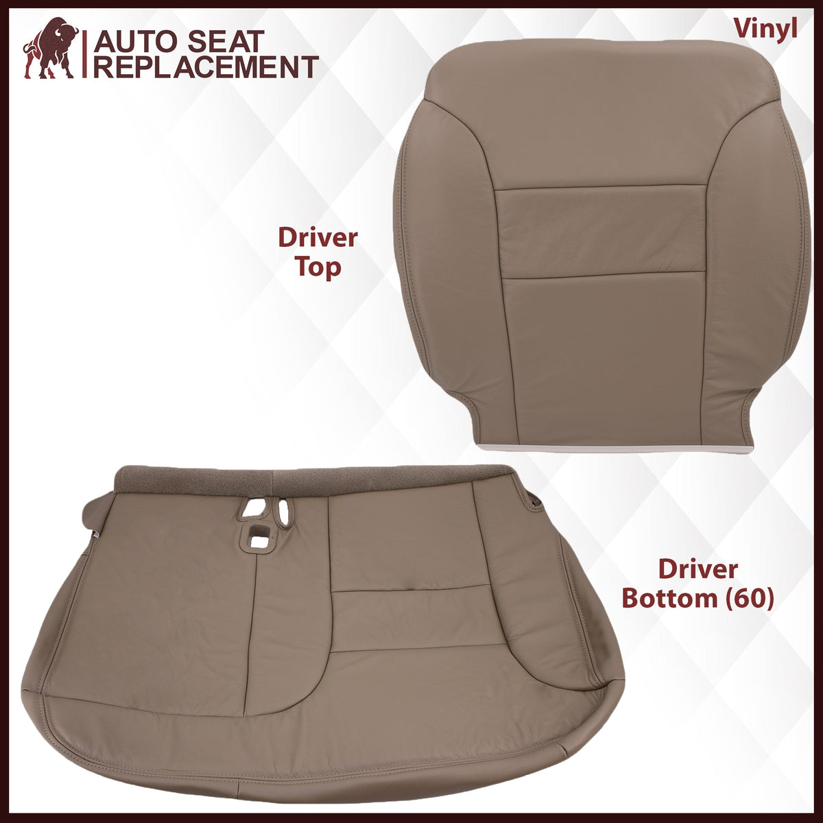 1995-1999 Chevy Tahoe/Suburban/Silverado Seat Cover in Tan (60/40 Bench Bottoms): Choose your options