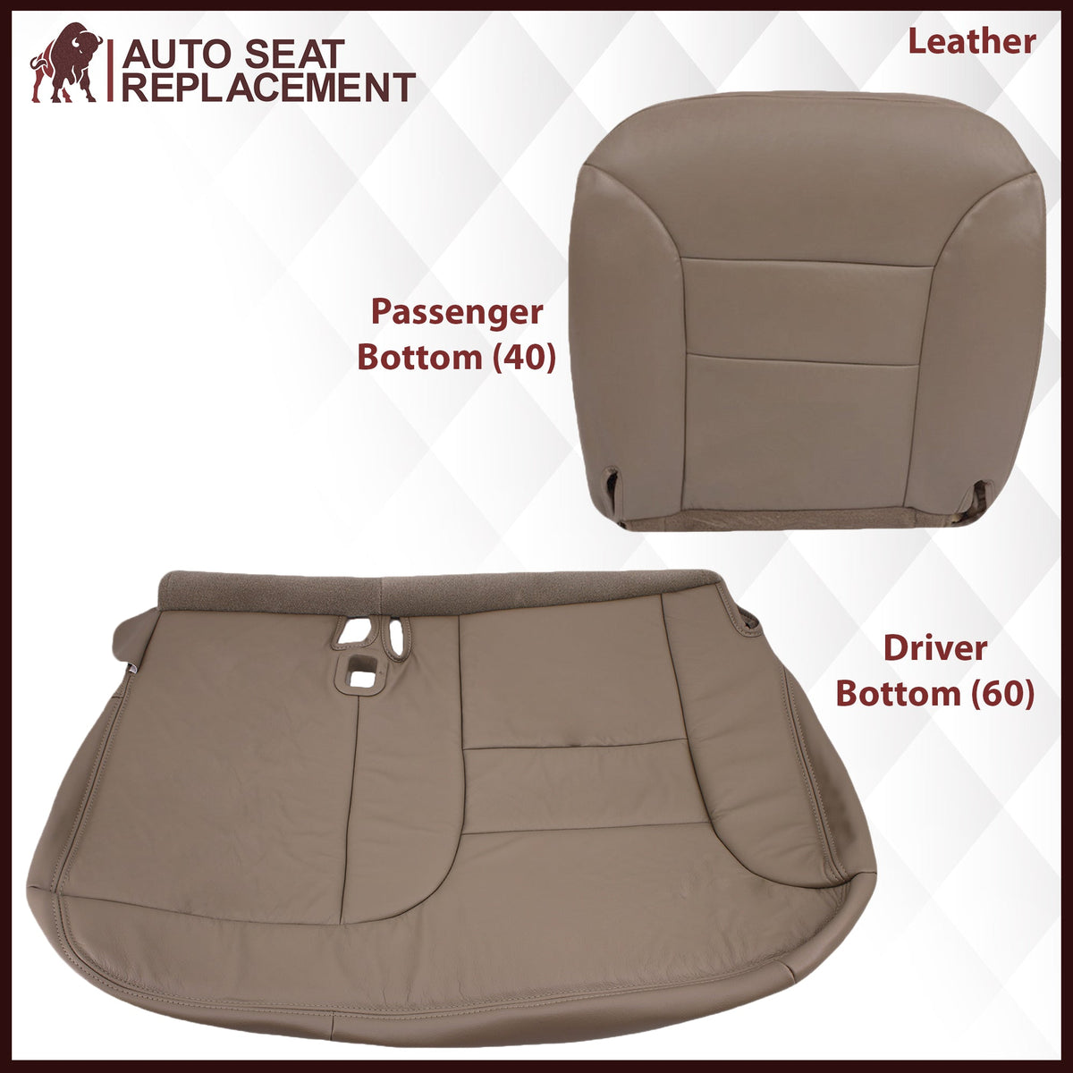1995-1999 GMC Yukon/Sierra Seat Cover in Tan (60/40 Bench Bottoms): Choose your options