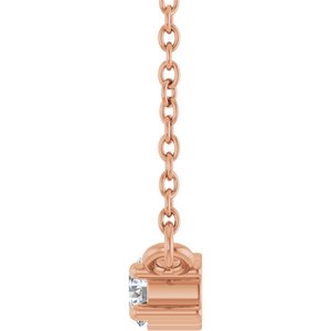 14K Rose Gold 1/5 CTW Lab-Grown Diamond Three-Stone 18" Necklace