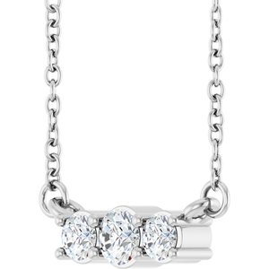 Platinum 1/5 CTW Natural Diamond Three-Stone 18" Necklace