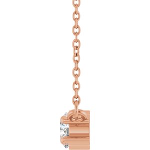 14K Rose Gold 1/2 CTW Natural Diamond Three-Stone 18" Necklace