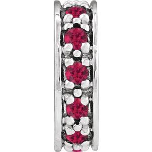 14K White Gold Natural Ruby Roundel
