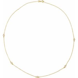 14K Yellow Gold 3/4 CTW Natural Diamond 5-Station 18" Necklace
