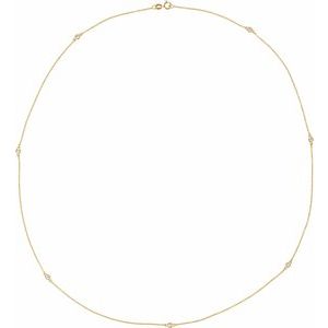14K Yellow Gold 1 3/4 CTW Natural Diamond 7-Station 24" Necklace