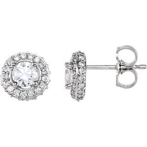 14K White Gold 3/4 CTW Natural Diamond Earrings