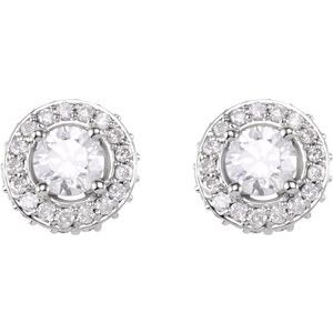 14K White Gold 3/4 CTW Natural Diamond Earrings – image 2