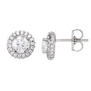 14K White Gold 1 CTW Natural Diamond Earrings