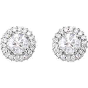 14K White Gold 1 CTW Natural Diamond Earrings – image 2