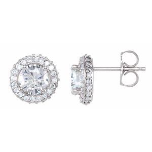 14K White Gold 1 1/3 CTW Natural Diamond Earrings
