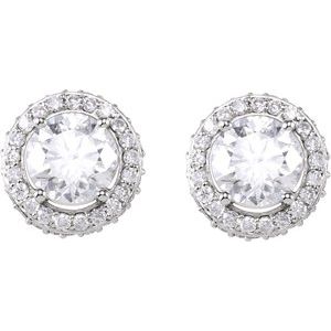 14K White Gold 1 7/8 CTW Natural Diamond Earrings – image 2