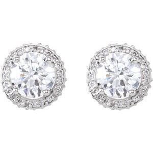 14K White Gold 2 3/8 CTW Natural Diamond Earrings – image 2
