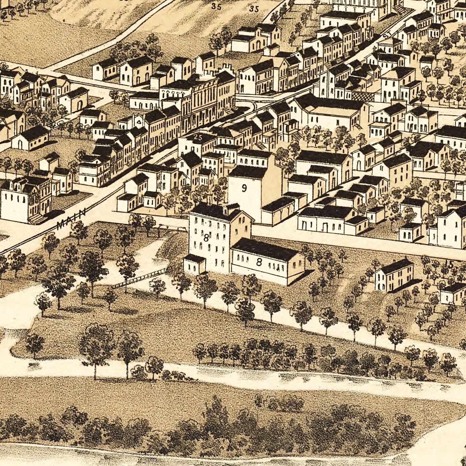 Vintage Map of Waynesboro, Virginia 1891
