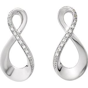 14K White Gold .08 CTW Natural Diamond Infinity-Inspired Earrings
