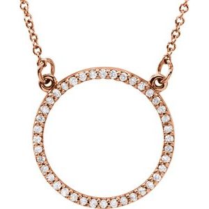 14K Rose Gold 1/6 CTW Natural Diamond Circle 16" Necklace
