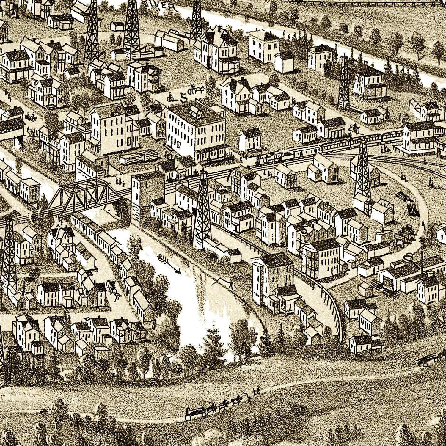 Vintage Map of Cairo, West Virginia 1899