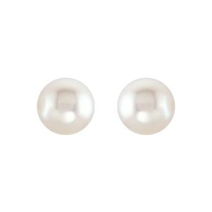 14K Yellow Gold Cultured White Freshwater Pearl Earrings – image 2