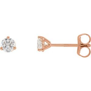 14K Rose Gold 1/5 CTW Natural Diamond Stud Earrings