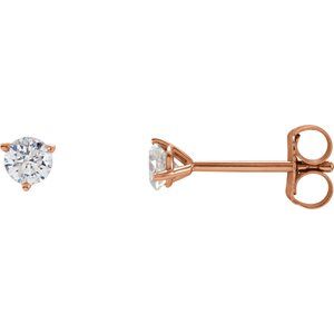 14K Rose Gold 1/4 CTW Natural Diamond Stud Earrings