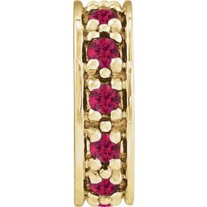 14K Yellow Gold Natural Ruby Roundel