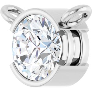Platinum 1/2 CT Natural Diamond Necklace Center