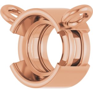 18K Rose Gold 5 mm Round Half-Bezel Solitaire Necklace Center