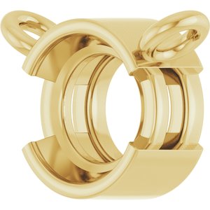 10K Yellow Gold 5 mm Round Half-Bezel Solitaire Necklace Center