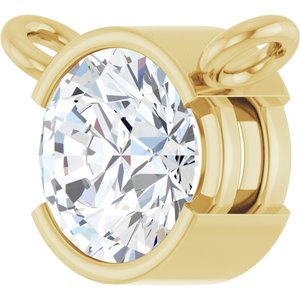 14K Yellow Gold 1/2 CT Natural Diamond Necklace Center