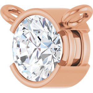 14K Rose Gold 1/2 CT Lab-Grown Diamond Necklace Center