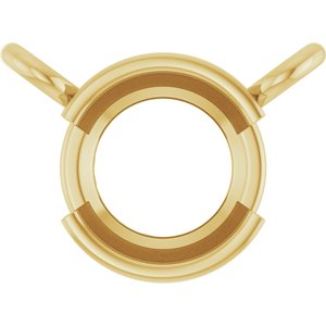 10K Yellow Gold 5 mm Round Half-Bezel Solitaire Necklace Center