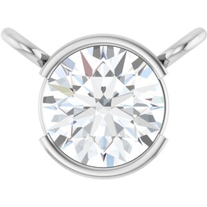 14K White Gold 1/2 CT Lab-Grown Diamond Necklace Center