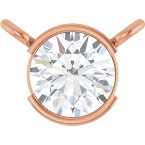 14K Rose Gold 1/2 CT Natural Diamond Necklace Center