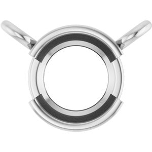 Sterling Silver 5 mm Round Half-Bezel Solitaire Necklace Center