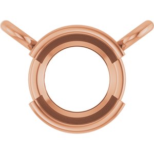 18K Rose Gold 5 mm Round Half-Bezel Solitaire Necklace Center