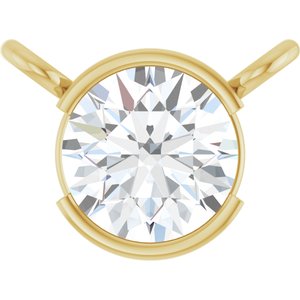 14K Yellow Gold 1/2 CT Lab-Grown Diamond Necklace Center