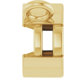 14K Yellow Gold 5 mm Round Half-Bezel Solitaire Necklace Center