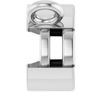 18K White Gold 5 mm Round Half-Bezel Solitaire Necklace Center