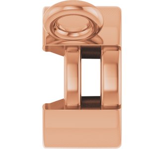 14K Rose Gold 5 mm Round Half-Bezel Solitaire Necklace Center