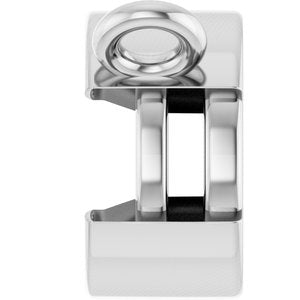 Platinum 5.5 mm Round Half-Bezel Solitaire Necklace Center