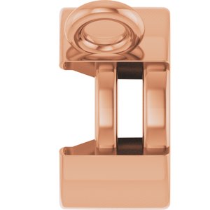 10K Rose Gold 5.5 mm Round Half-Bezel Solitaire Necklace Center
