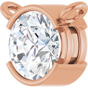 14K Rose Gold 5/8 CT Lab-Grown Diamond Necklace Center