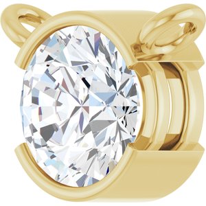 14K Yellow Gold 5/8 CT Lab-Grown Diamond Necklace Center