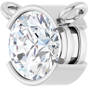 14K White Gold 5/8 CT Lab-Grown Diamond Necklace Center