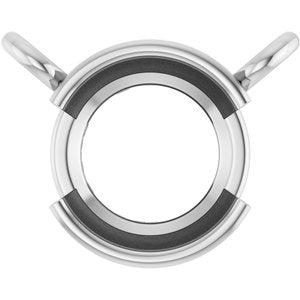 10K White Gold 5.5 mm Round Half-Bezel Solitaire Necklace Center