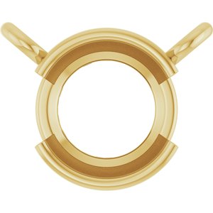 10K Yellow Gold 5.5 mm Round Half-Bezel Solitaire Necklace Center