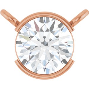 14K Rose Gold 5/8 CT Lab-Grown Diamond Necklace Center