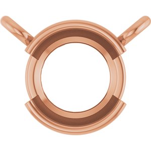 14K Rose Gold 5.5 mm Round Half-Bezel Solitaire Necklace Center